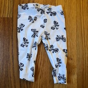 Janie and Jack bow print leggings size 3-6 months